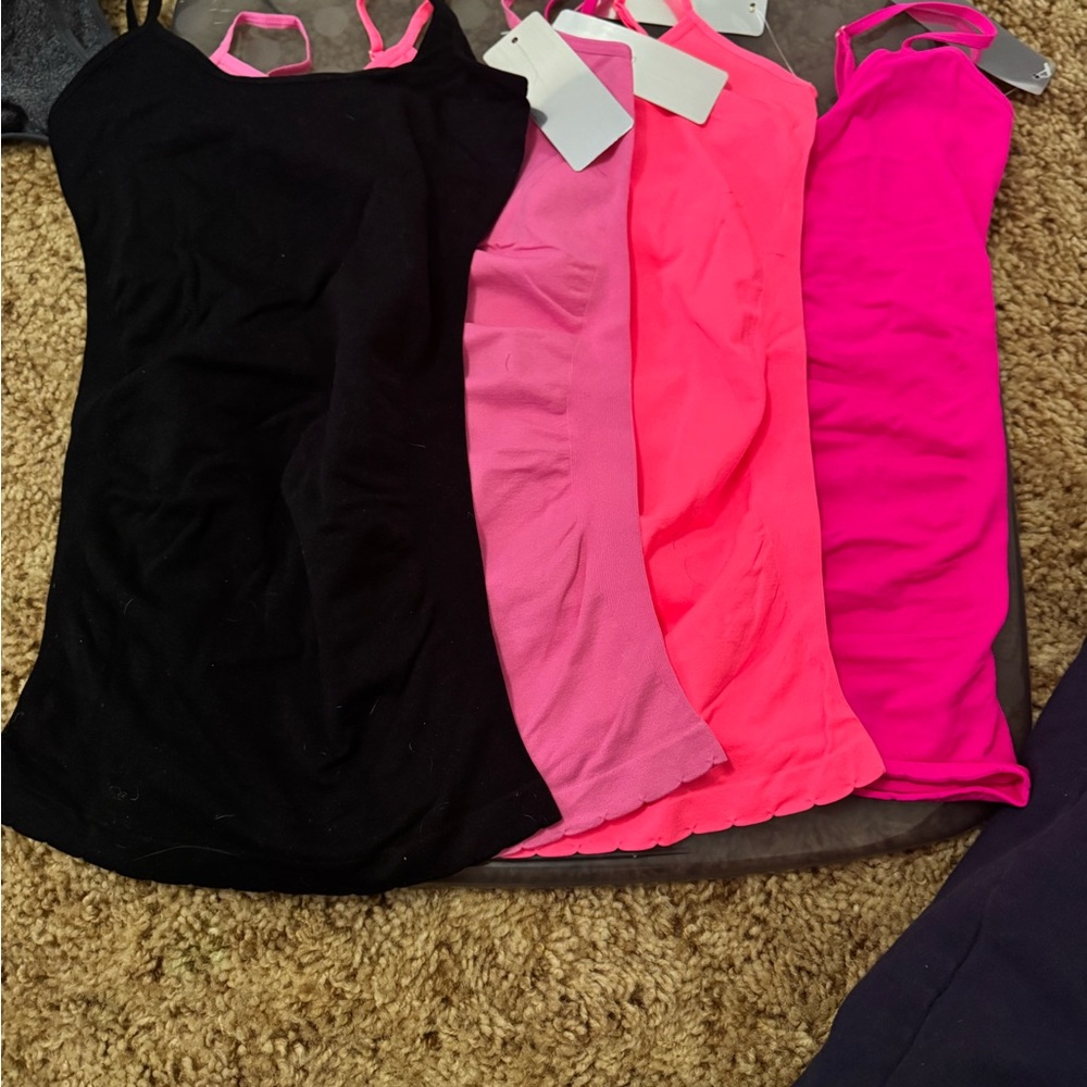 Elegant Women's Camisole Set - Black, Pink, and Fuchsia